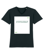 I am proud of myself for all of my achievements. Tricou mânecă scurtă guler V Bărbat Presenter