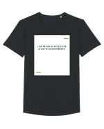 I am proud of myself for all of my achievements. Tricou mânecă scurtă guler larg Bărbat Skater