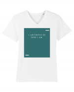 I am proud of who I am. Tricou mânecă scurtă guler V Bărbat Presenter