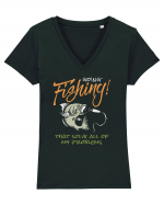 Going Fishing Tricou mânecă scurtă guler V Damă Evoker