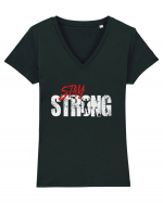 Stay strong Tricou mânecă scurtă guler V Damă Evoker