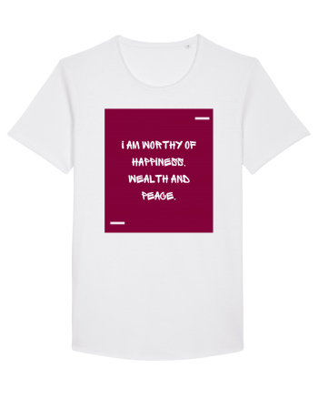 I am worthy of happiness, wealth and peace. White