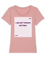 I can get through anything. Tricou mânecă scurtă guler larg fitted Damă Expresser