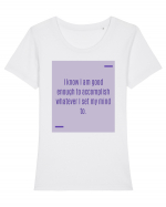 I know I am good enough to accomplish whatever I set my mind to. Tricou mânecă scurtă guler larg fitted Damă Expresser