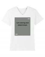 I am strong and determined. Tricou mânecă scurtă guler V Bărbat Presenter