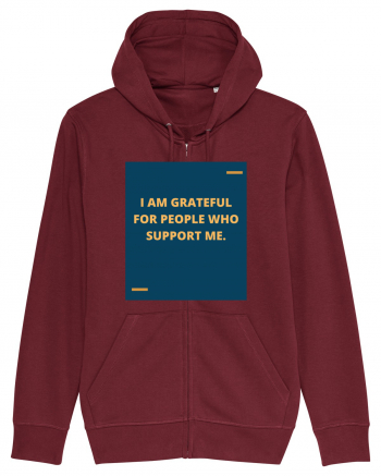 I am grateful for people who support me. Burgundy