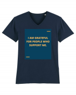 I am grateful for people who support me. Tricou mânecă scurtă guler V Bărbat Presenter