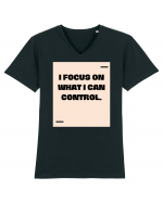 I focus on what I can control. Tricou mânecă scurtă guler V Bărbat Presenter