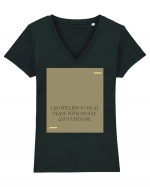 i am willing to be at peace... Tricou mânecă scurtă guler V Damă Evoker