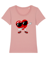Dancing heart Tricou mânecă scurtă guler larg fitted Damă Expresser