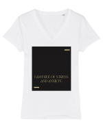 I am free of stress and anxiety. Tricou mânecă scurtă guler V Damă Evoker