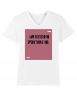 I am blessed in everything I do. Tricou mânecă scurtă guler V Bărbat Presenter