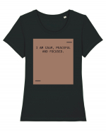 I am calm, peaceful and focused. Tricou mânecă scurtă guler larg fitted Damă Expresser