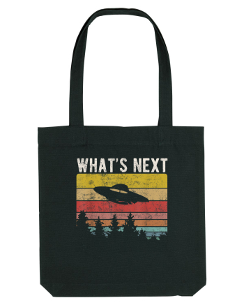 What's Next Sarcastic Retro Sunset Extraterrestrial UFO Black