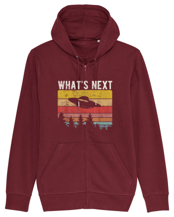 What's Next Sarcastic Retro Sunset Extraterrestrial UFO Burgundy