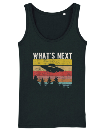 What's Next Sarcastic Retro Sunset Extraterrestrial UFO Black