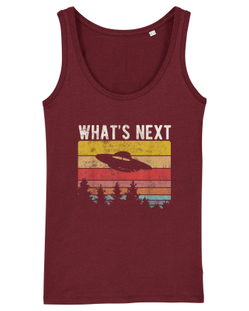 What's Next Sarcastic Retro Sunset Extraterrestrial UFO Burgundy