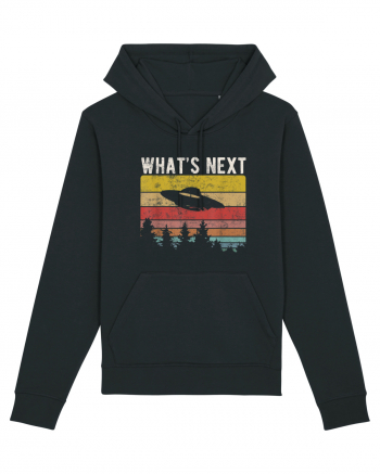 What's Next Sarcastic Retro Sunset Extraterrestrial UFO Black