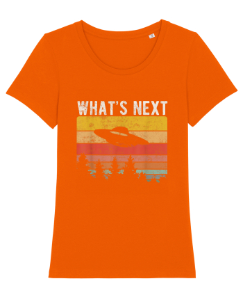 What's Next Sarcastic Retro Sunset Extraterrestrial UFO Bright Orange