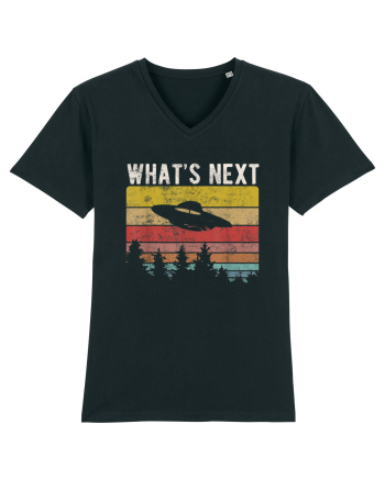 What's Next Sarcastic Retro Sunset Extraterrestrial UFO Black
