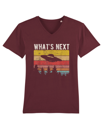 What's Next Sarcastic Retro Sunset Extraterrestrial UFO Burgundy
