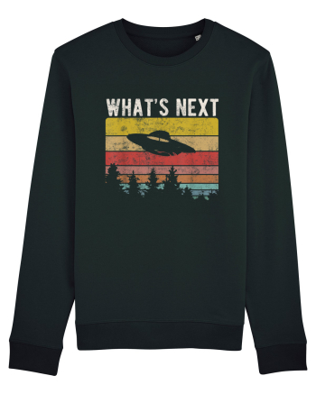 What's Next Sarcastic Retro Sunset Extraterrestrial UFO Black