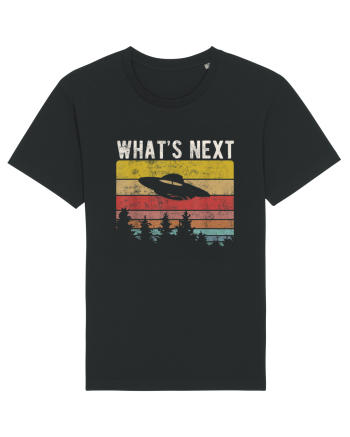 What's Next Sarcastic Retro Sunset Extraterrestrial UFO Black