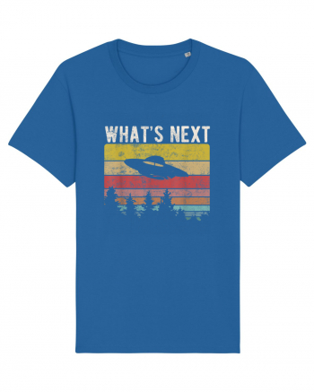 What's Next Sarcastic Retro Sunset Extraterrestrial UFO Royal Blue