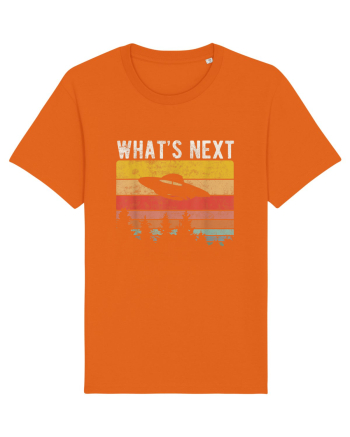 What's Next Sarcastic Retro Sunset Extraterrestrial UFO Bright Orange