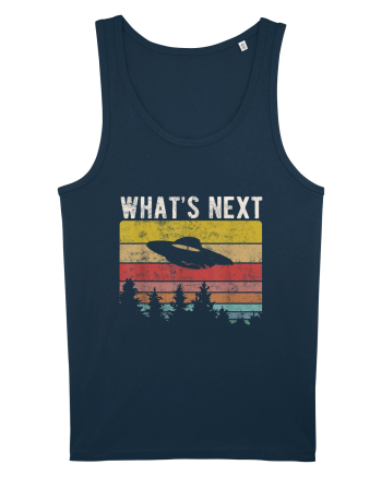What's Next Sarcastic Retro Sunset Extraterrestrial UFO Navy