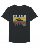 What's Next Sarcastic Retro Sunset Extraterrestrial UFO Tricou mânecă scurtă guler larg Bărbat Skater