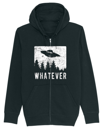 Whatever Retro Distressed Sarcastic Alien UFO Black