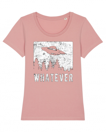 Whatever Retro Distressed Sarcastic Alien UFO Canyon Pink