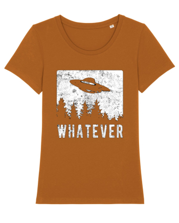 Whatever Retro Distressed Sarcastic Alien UFO Roasted Orange