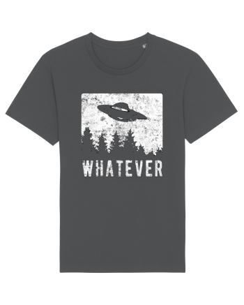 Whatever Retro Distressed Sarcastic Alien UFO Anthracite