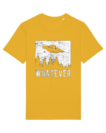 Whatever Retro Distressed Sarcastic Alien UFO Spectra Yellow