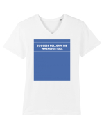 success follows me wherever i go Tricou mânecă scurtă guler V Bărbat Presenter