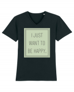 i jjust want to be happy Tricou mânecă scurtă guler V Bărbat Presenter