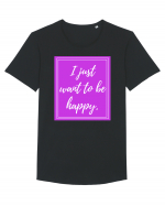 i just want to be happy Tricou mânecă scurtă guler larg Bărbat Skater