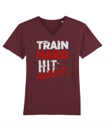 Train hard Hit harder Tricou mânecă scurtă guler V Bărbat Presenter