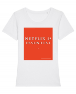 netflix is essential Tricou mânecă scurtă guler larg fitted Damă Expresser