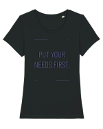 put your needs first Tricou mânecă scurtă guler larg fitted Damă Expresser