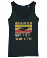 Germs Are Real So Are Aliens Retro Distressed Sunset Alien UFO Maiou Damă Dreamer