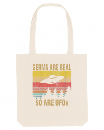 Germs Are Real So Are UFOs Retro Distressed Sunset Alien Natural