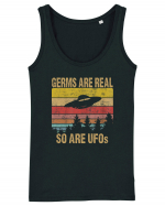 Germs Are Real So Are UFOs Retro Distressed Sunset Alien Maiou Damă Dreamer