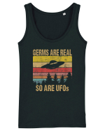 Germs Are Real So Are UFOs Retro Distressed Sunset Alien Maiou Damă Dreamer