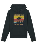 Germs Are Real So Are UFOs Retro Distressed Sunset Alien Hanorac Unisex Drummer