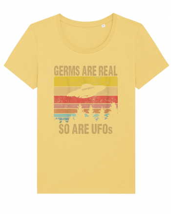 Germs Are Real So Are UFOs Retro Distressed Sunset Alien Jojoba