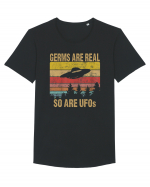 Germs Are Real So Are UFOs Retro Distressed Sunset Alien Tricou mânecă scurtă guler larg Bărbat Skater