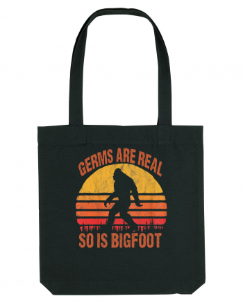 Germs Are Real So Is Bigfoot Retro Distressed Sunset Black